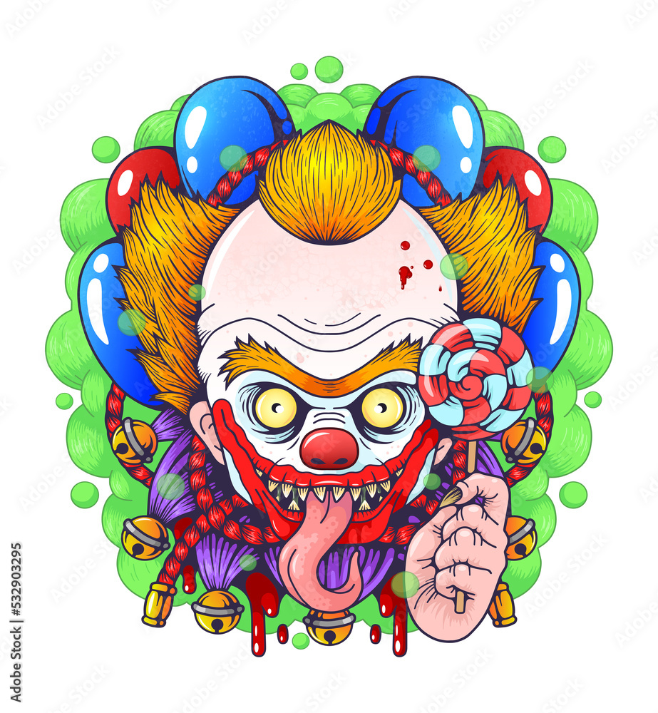 Naklejka premium scary monster clown
