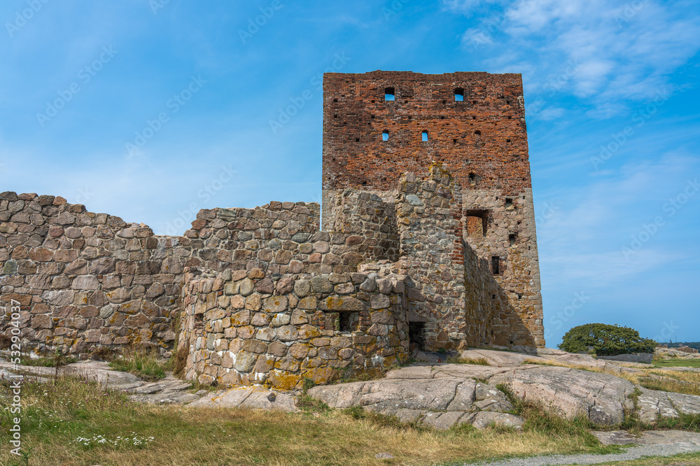 Stone and brickworks of the Hammershus fortress