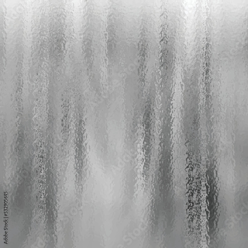 Transparent, matte white and grey frosted glass, blur effect. Stained glass decorative background. Vector texture