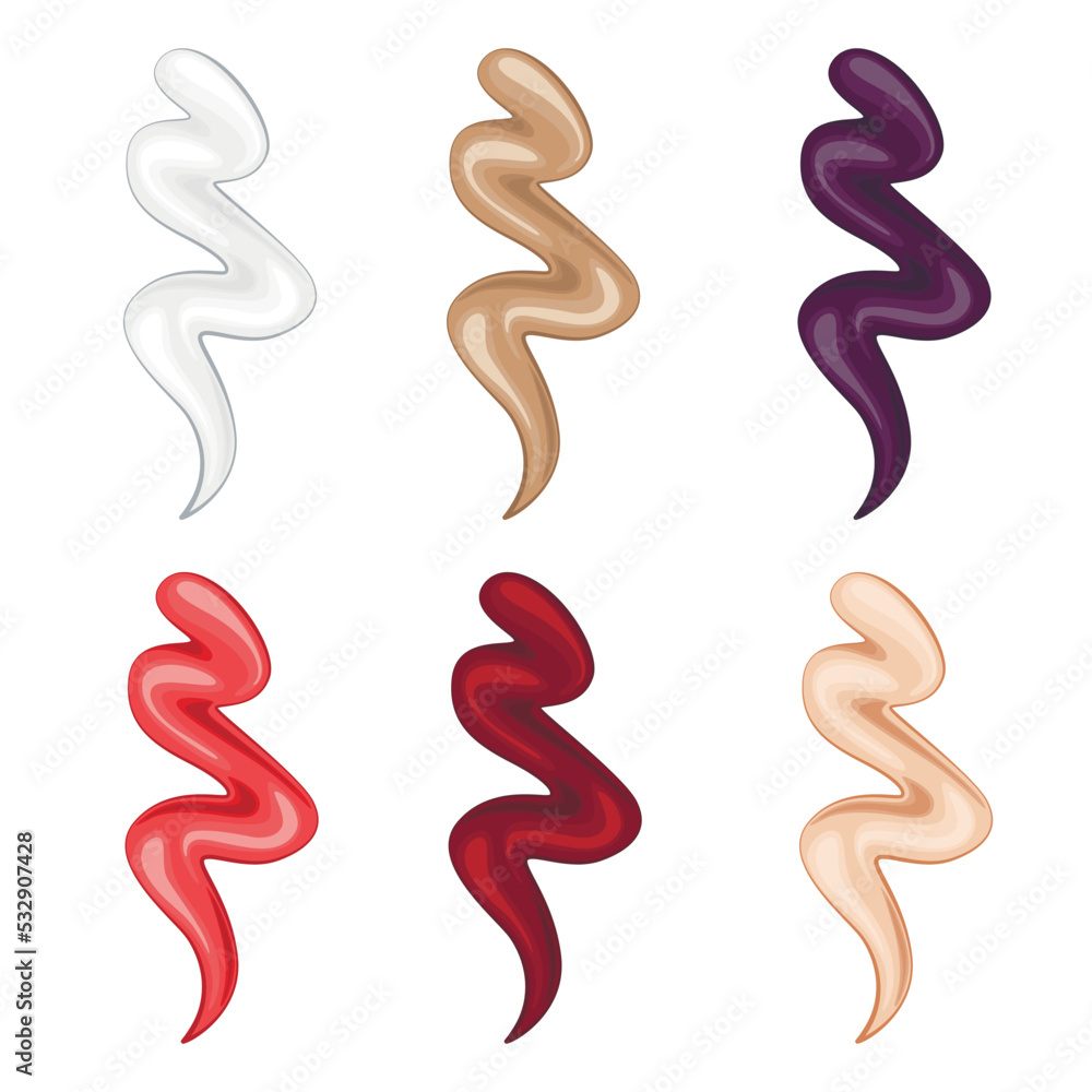 Lipstick swatches, smears of liquid lip gloss, makeup Lipstick swatches, smears of liquid lip gloss, makeup
