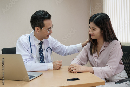 Doctor talk and health checking patient