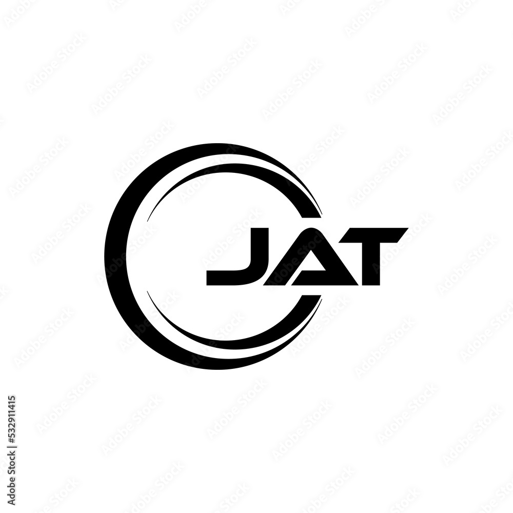 JAT letter logo design with white background in illustrator, cube logo ...
