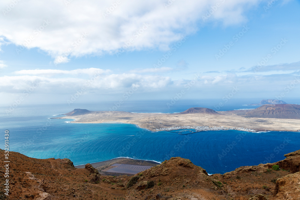 Lanzarote natural landscape at canary islands.