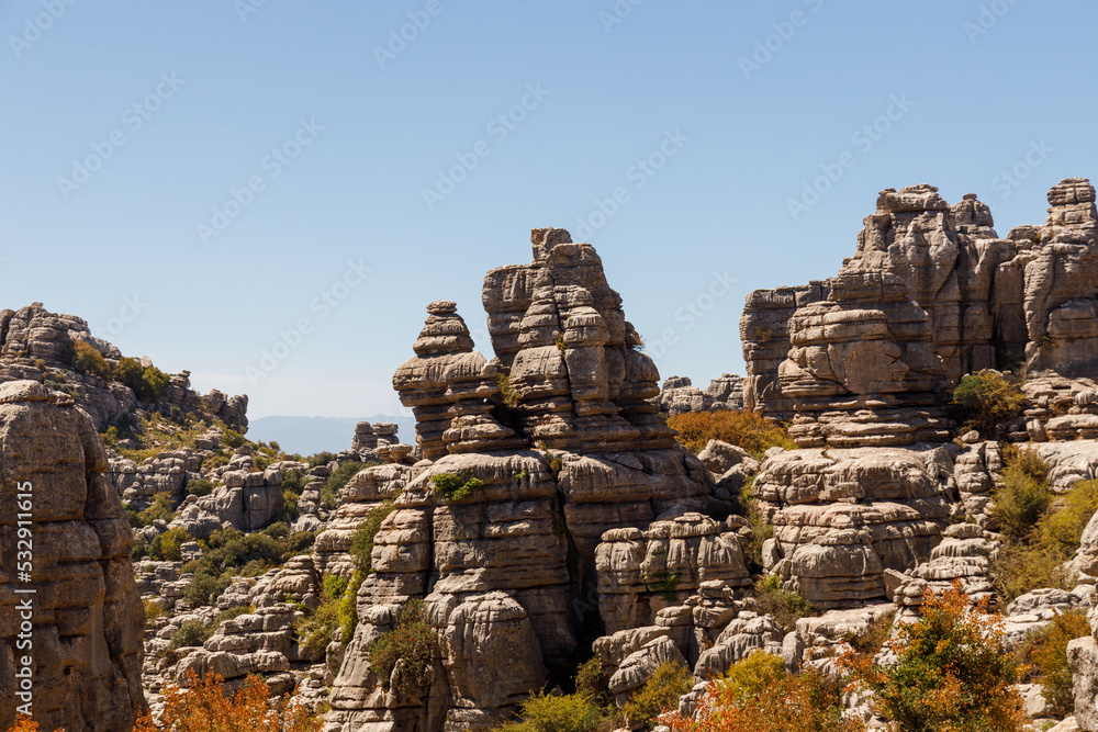 Torcal de Antequera Natural park in Andalusia Spain. Karst landscape in Spain. 