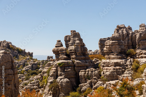 Torcal de Antequera Natural park in Andalusia Spain. Karst landscape in Spain.  © Mikel