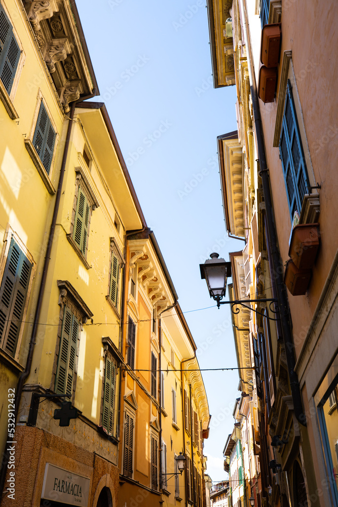 Old town of Saló on Lake Garda, beautiful old houses and streets
