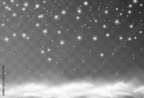 	
Snowdrift snow mound wavy surface closeup realistic image against dark transparent background vector illustration