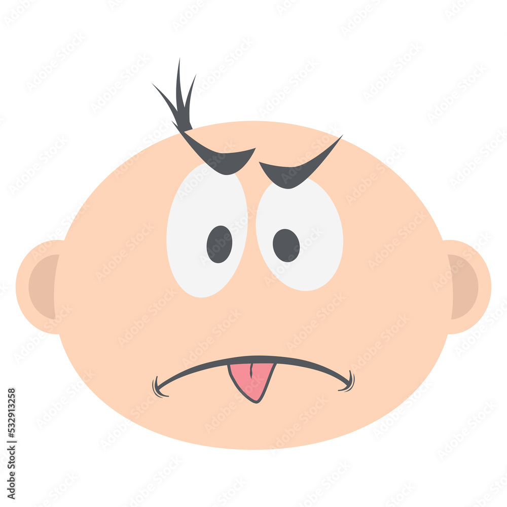 Fototapeta premium baby boy head emoticon face expression collection