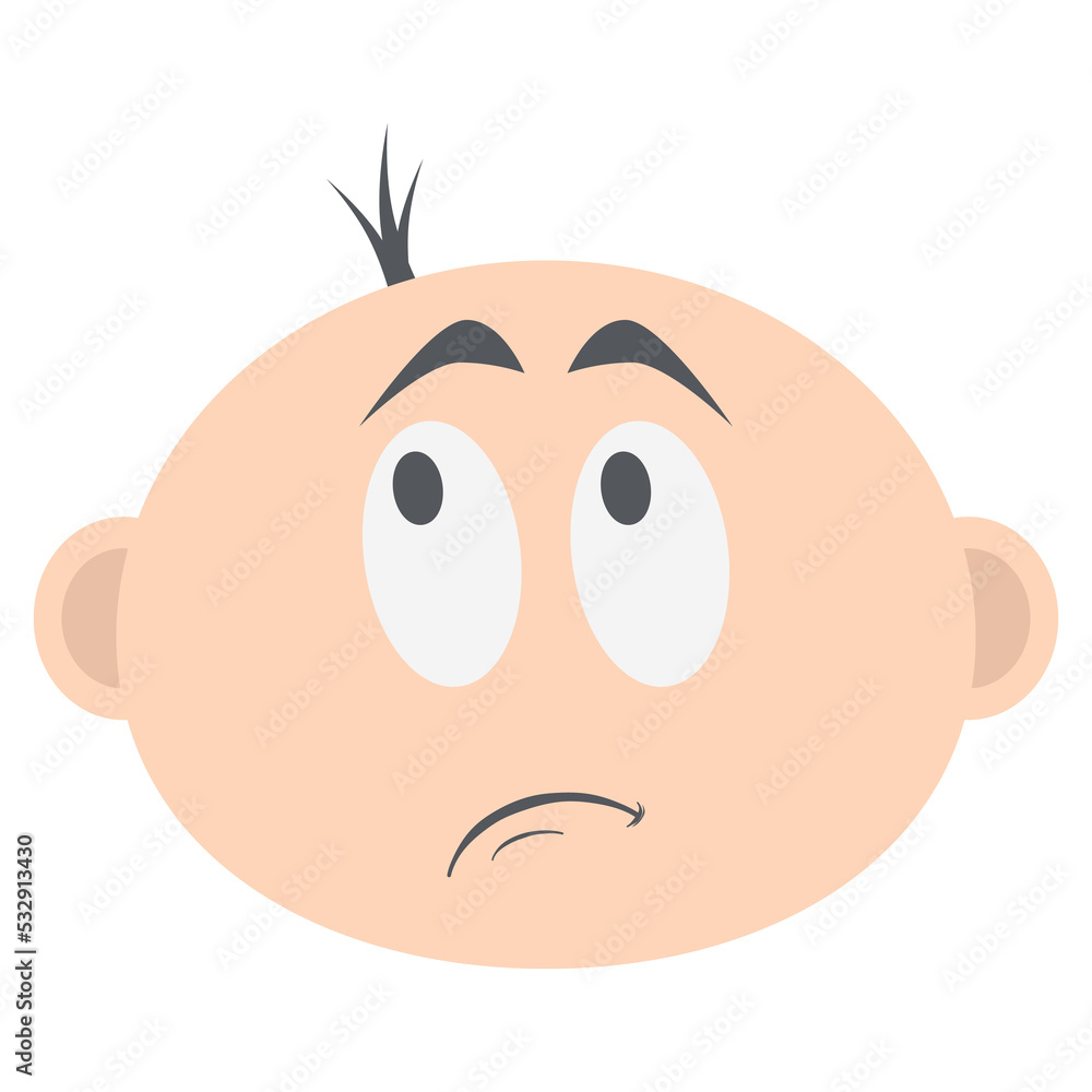 Fototapeta premium baby boy head emoticon face expression collection