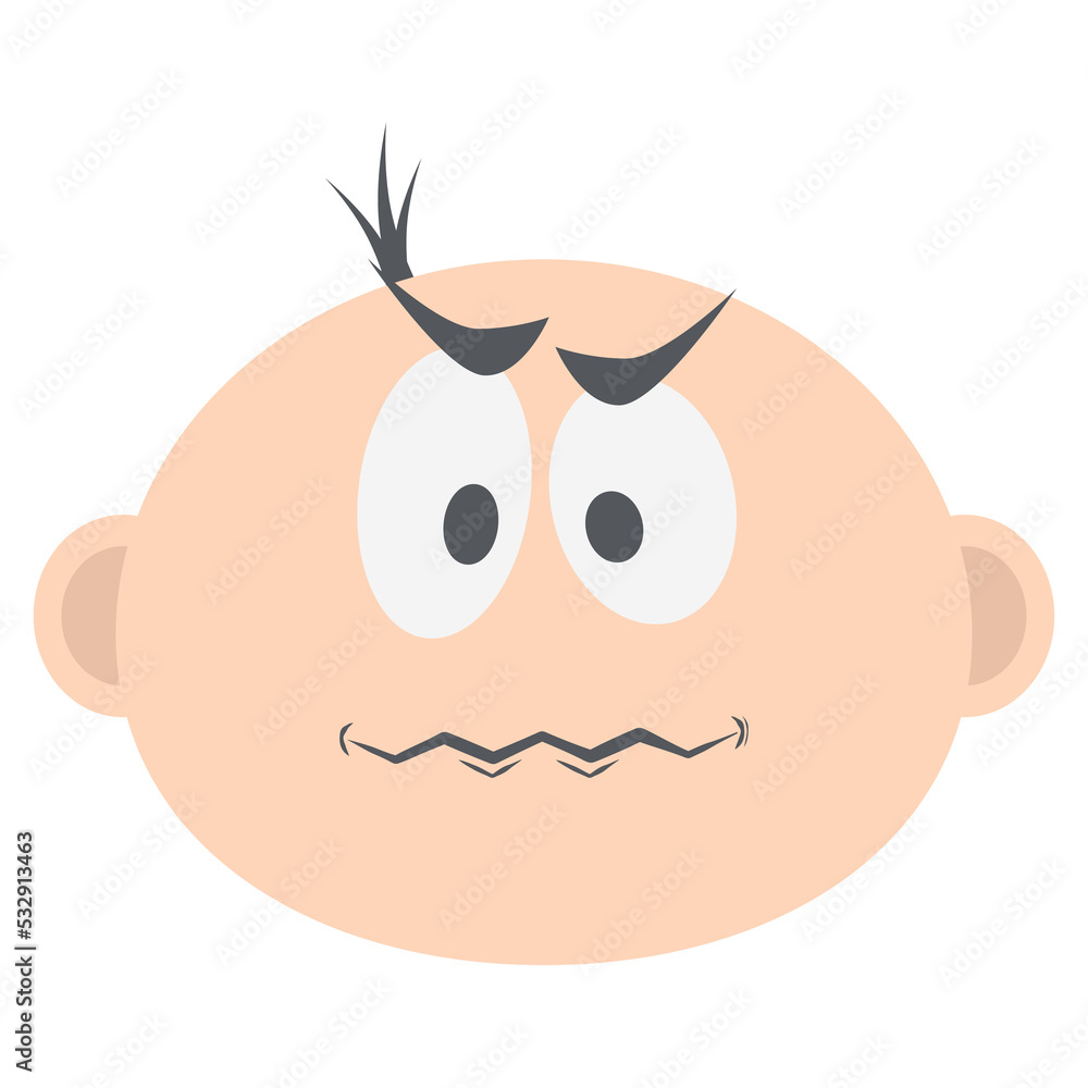 Fototapeta premium baby boy head emoticon face expression collection