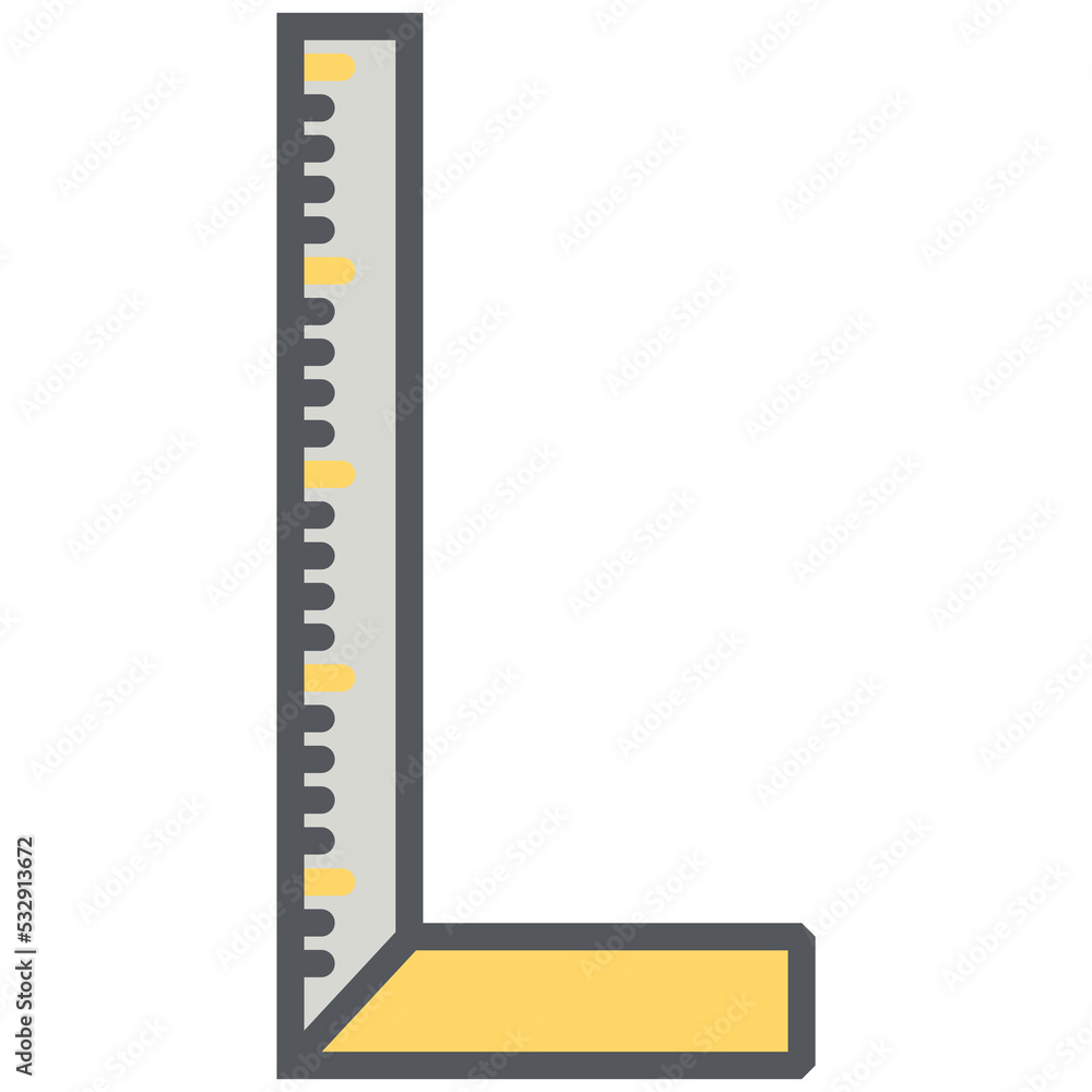 elbow ruler construction tools icon set collection