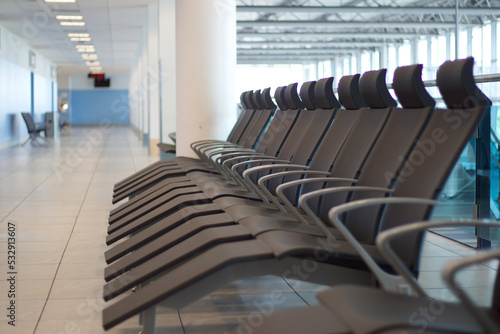 benches in the empty hall