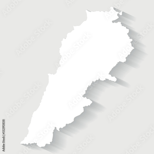Simple white Lebanon map on gray background, vector, illustration, eps 10 file