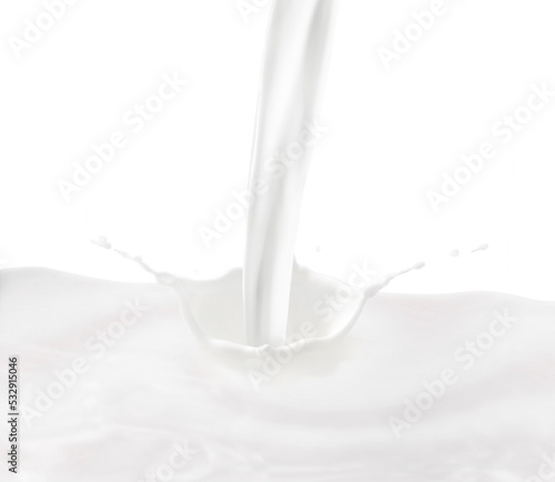 splashing milk on a white background