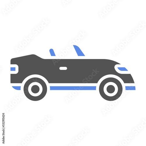 Convertible Car Icon Style