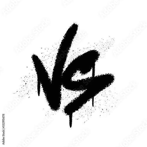 Graffiti spray paint Word VS Isolated Vector Illustration