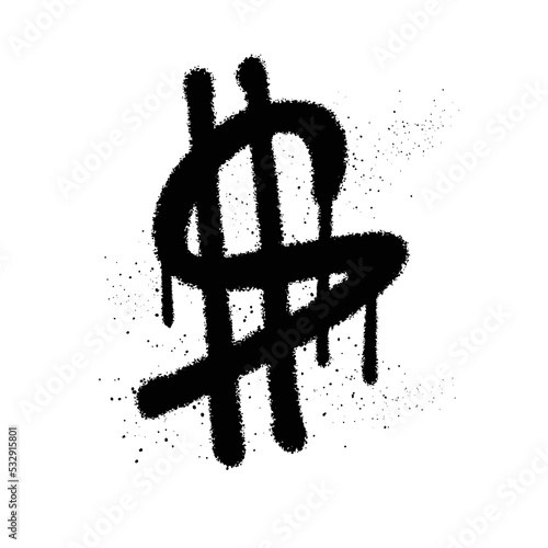Graffiti Spray Paint Money Sign Isolated Vector Illustration photo