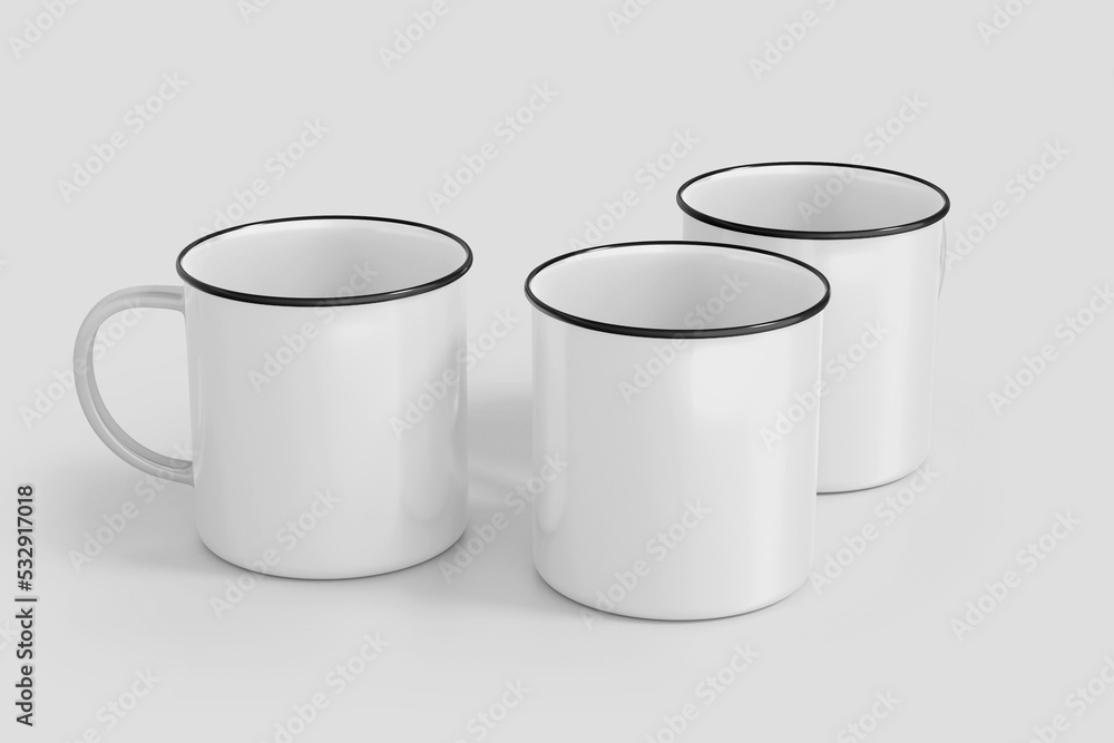 Enamel Mug Blank 3D Render Mockup Enamel Mug Blank 3D Render Mockup