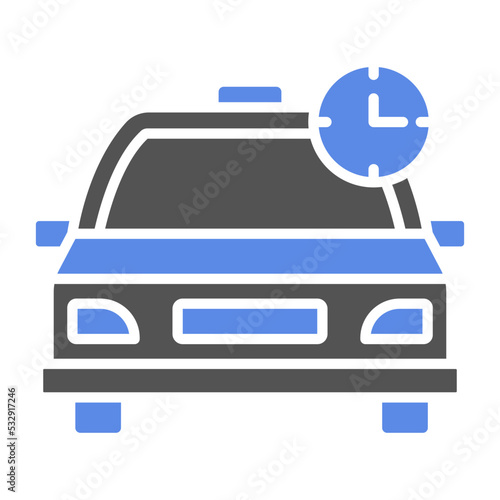 Busy Taxi Icon Style