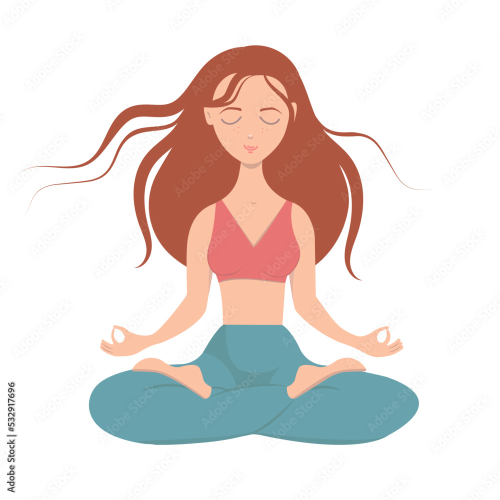 Beautiful girl during the meditation , isolated picture Beautiful girl during the meditation , isolated picture