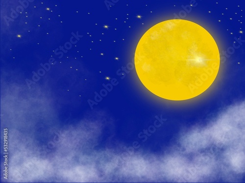 In the dark night and the moon in haloween