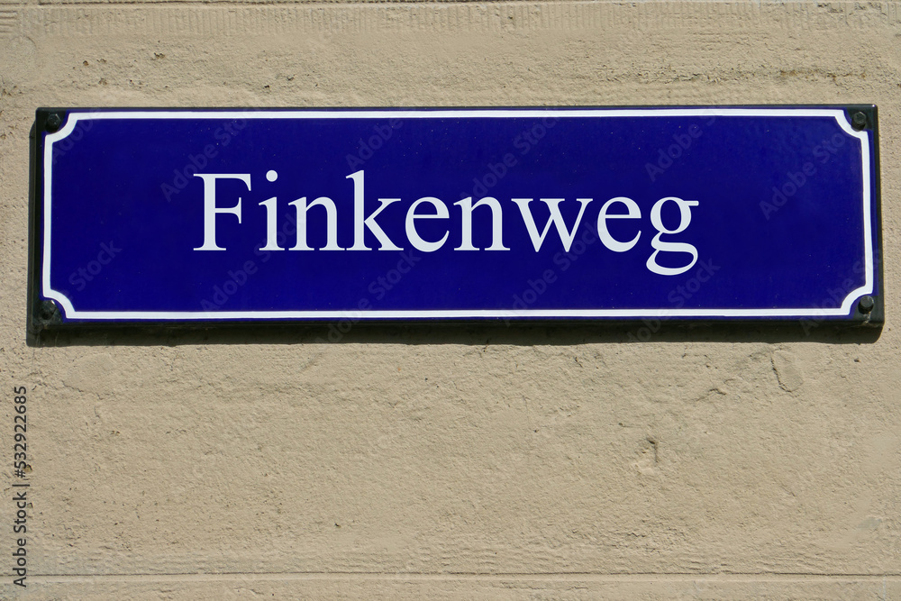Straßenschild Finkenweg Straßenschild Finkenweg