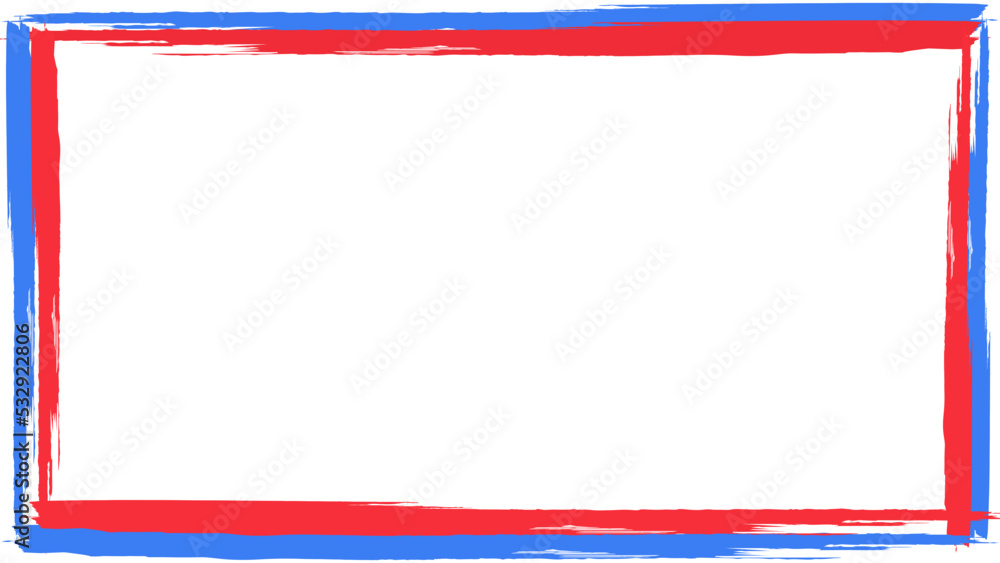 Blue and red frame. Blue and red frame.