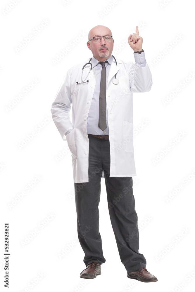 successful mature doctor in a white coat . successful mature doctor in a white coat .