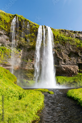 the Seljalandsfoss in summer  Iceland