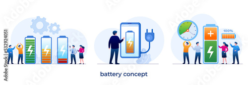 battery concept, smartphone, technology, charger, green energy, electric, power, recharge, flat illustration vector