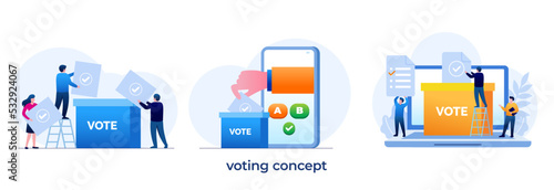 voting concept, choice, political, poll, government, presidential, candidate, flat illustration vector