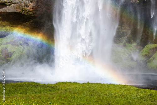 the Seljalandsfoss in summer  Iceland