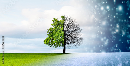 Jahresezeitenwechsel von Winter zu Sommer