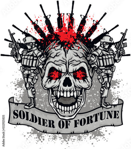 Gothic sign with skull, grunge vintage design t shirts