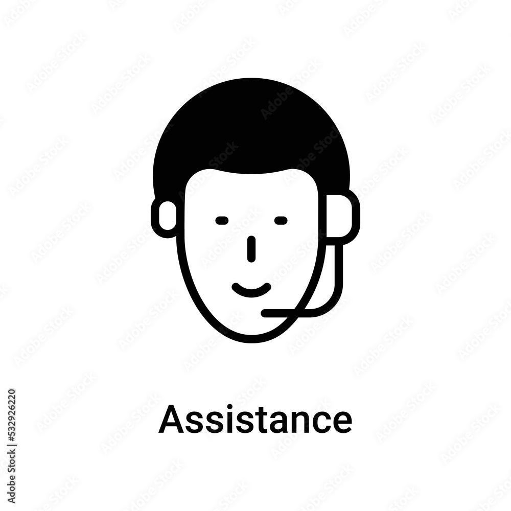 assistance icons, editable stoke, stoke illustration.