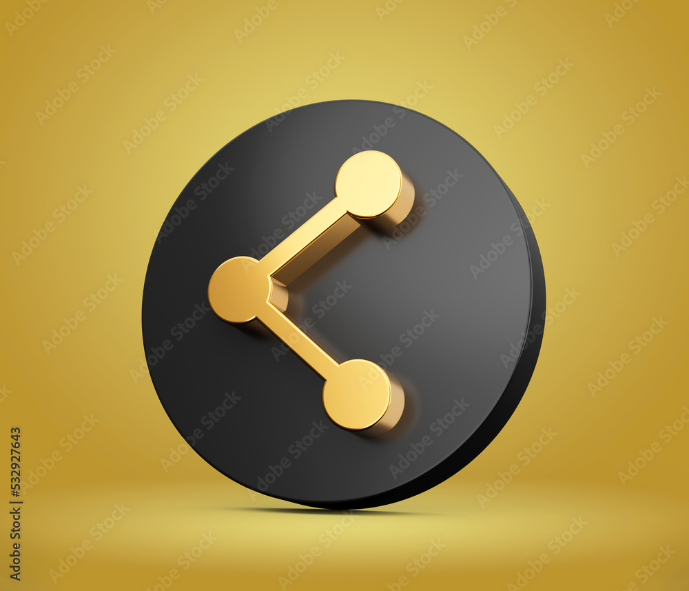Share Icon link icon button symbol isolated on Isolated background 3D illustration Share Icon link icon button symbol isolated on Isolated background 3D illustration