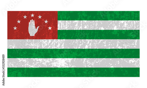 Republic of Abkhazia flag, official colors and proportion. Vector illustration.