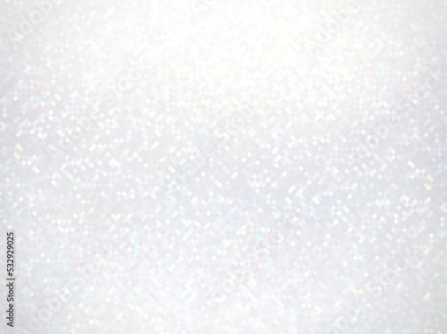 Glitter white crystal blank background. Glowing half transparent texture. Frosted glass effect.