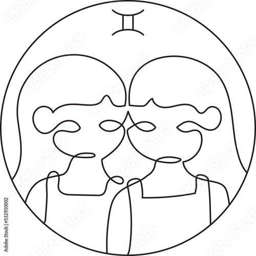 gemini zodiac horoscope astrology fortune minimal outline art