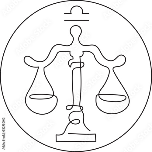 libra zodiac horoscope astrology fortune minimal outline art