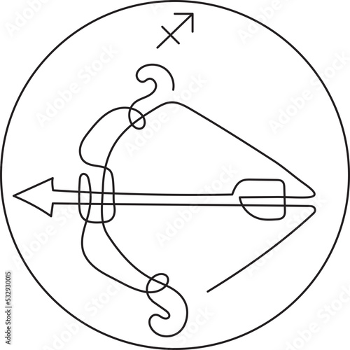 sagittarius zodiac horoscope astrology fortune minimal outline art