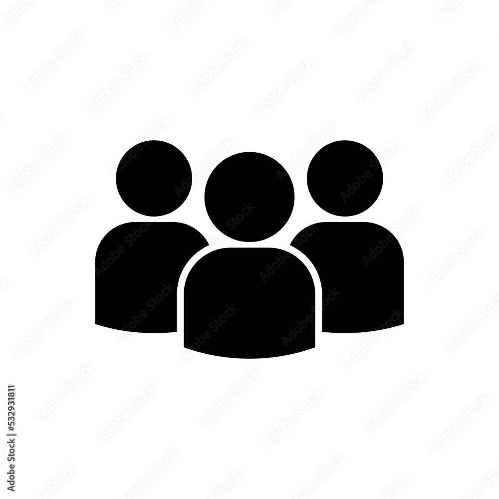 People group half body silhouette black color isolated on white background. Group icon. People group half body silhouette black color isolated on white background. Group icon.