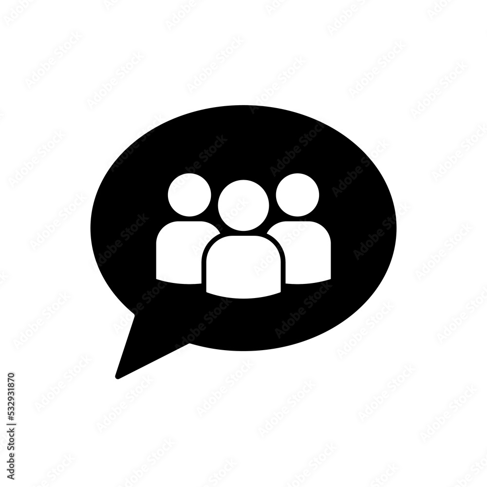 Group chat bubble vector isolated on white background. Group chat icon. Group chat bubble vector isolated on white background. Group chat icon.