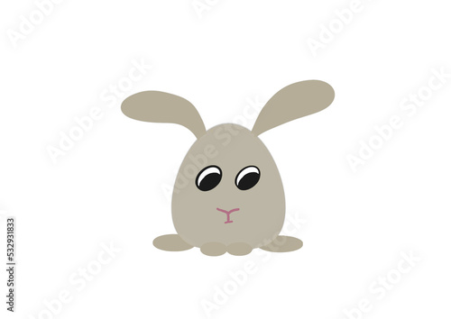 grey brown rabbit isolated