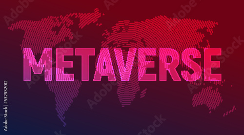 Metaverse background game 3d abstract cyber technology logo. Futuristic neon metaverse background virtual reality.
