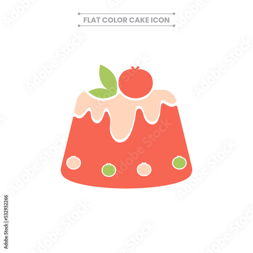 Flat Colorful Delicious Cake Vector Illustration