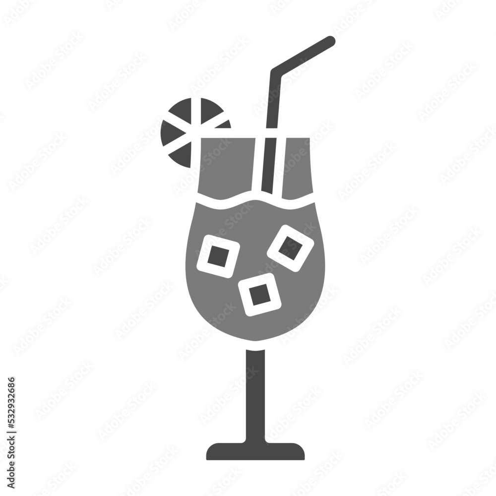 Cocktail Greyscale Glyph Icon Cocktail Greyscale Glyph Icon