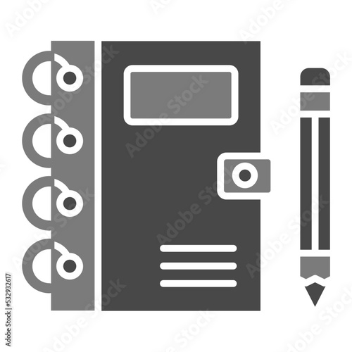 Notebook Greyscale Glyph Icon