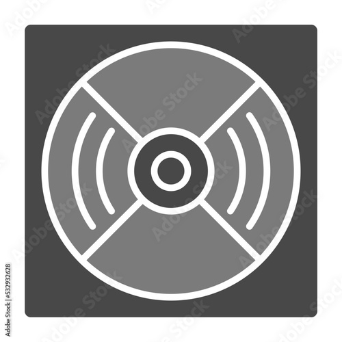 Compact Disc Greyscale Glyph Icon