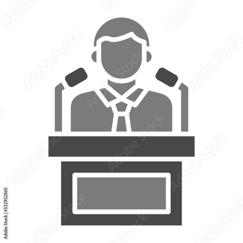 Politician Greyscale Glyph Icon